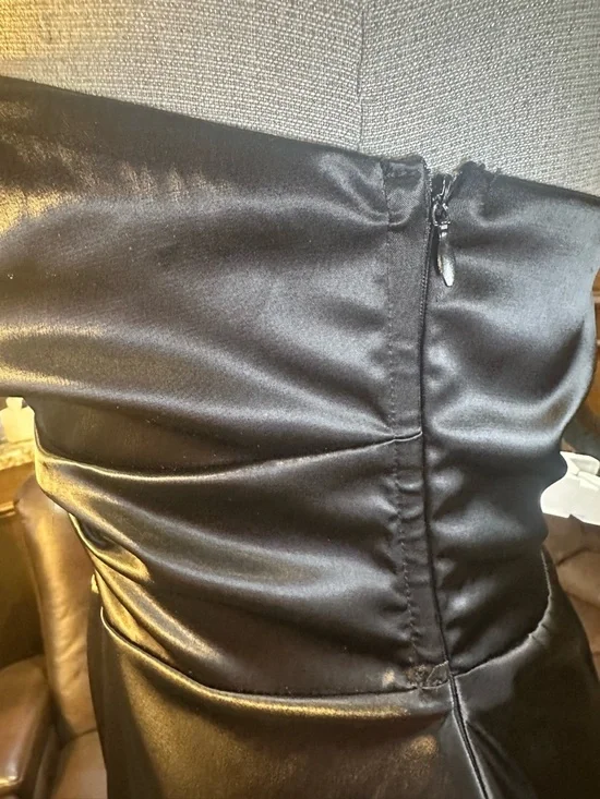 NWOT SIZE L Altar'd State Black Strapless Bow Cutout Skater Dress - Picture 4 of 11